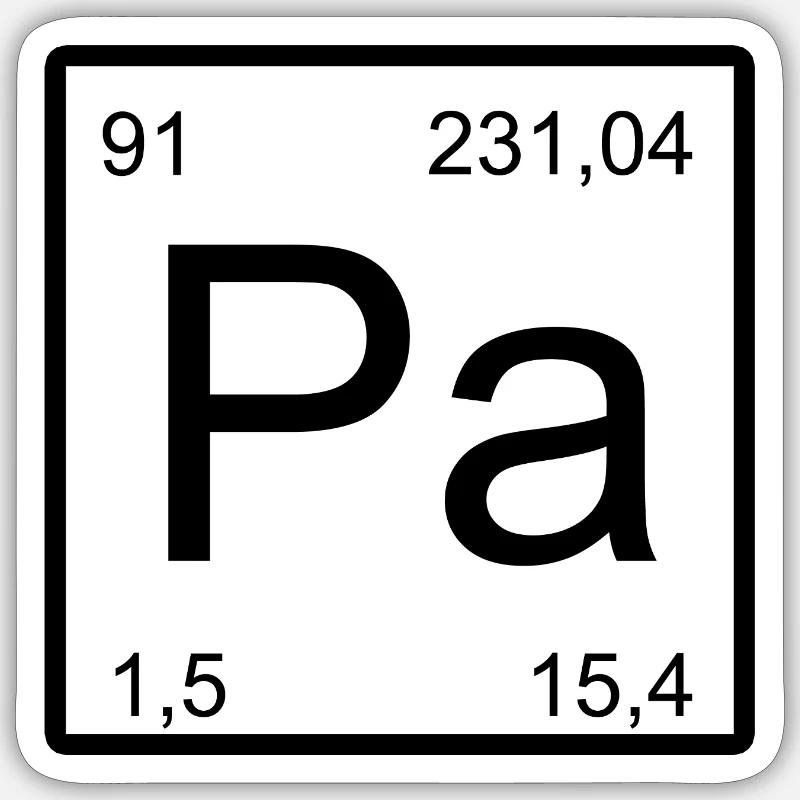 Protactinium Pa Element Typografie Sticker Größe S (10 x 10 cm)