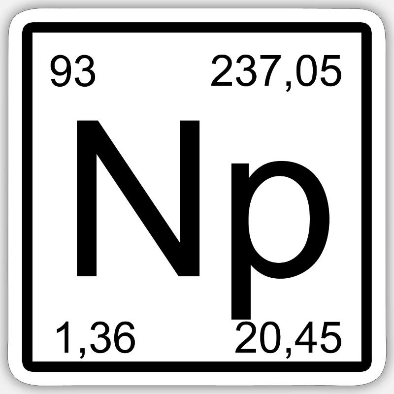 Neptunium Elementar Minimalkunst - Sticker Größe S (10 x 10 cm) - Mattweiß