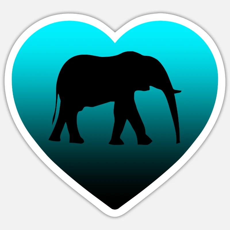 Elephant - Sticker size S (10 x 10 cm) - white matte