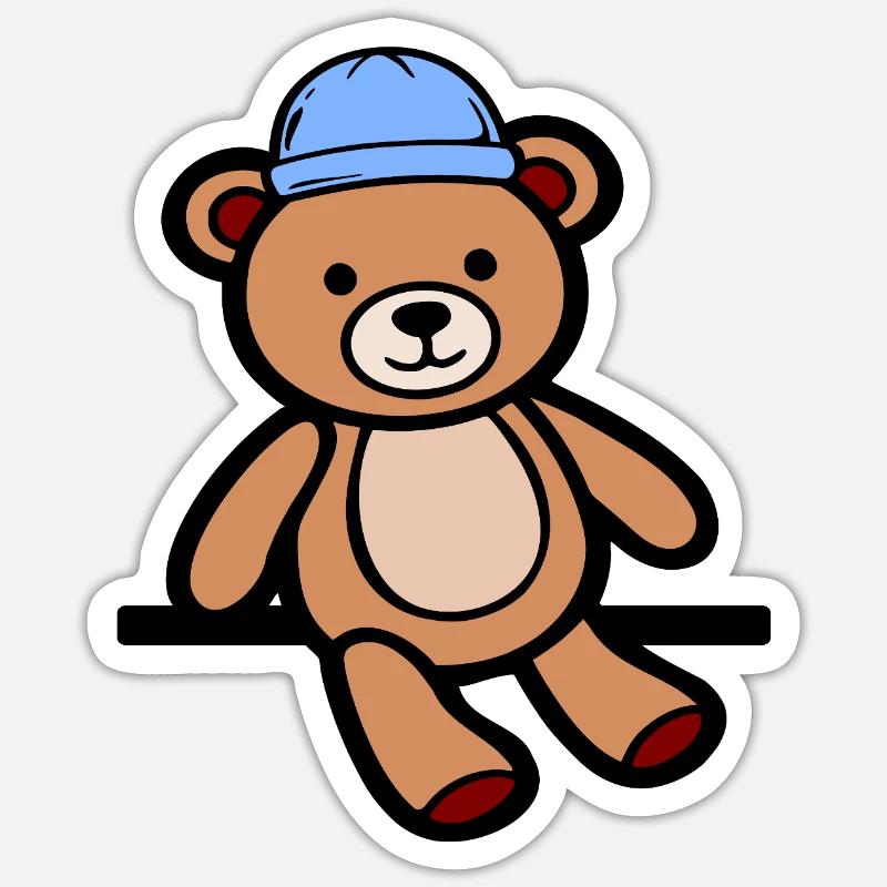 Doll Teddy Bear Bears - Sticker size S (10 x 10 cm) - white matte