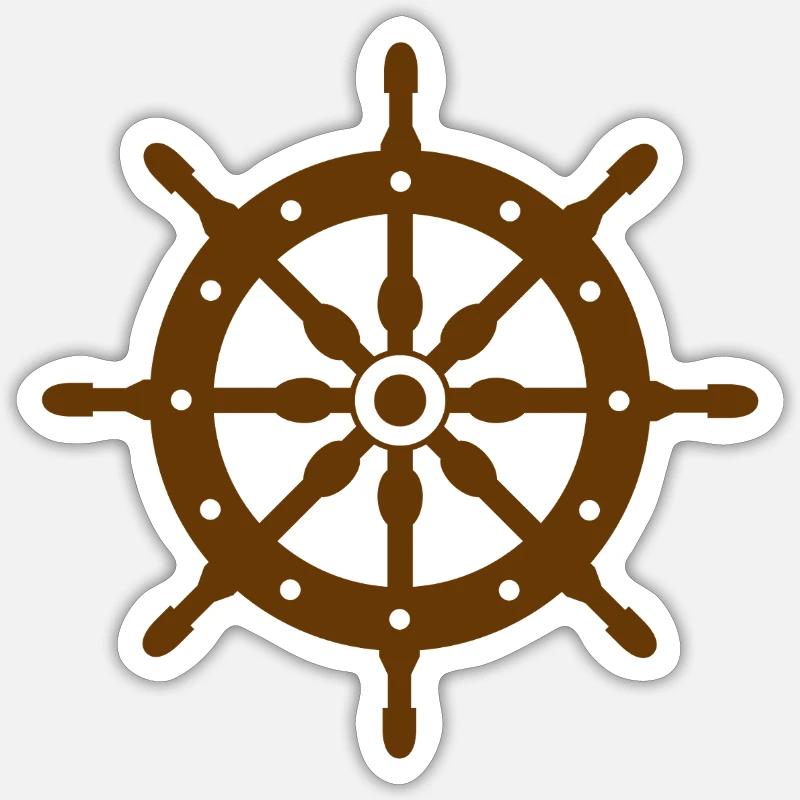 Schiffsrad - Sticker Größe S (10 x 10 cm) - Mattweiß