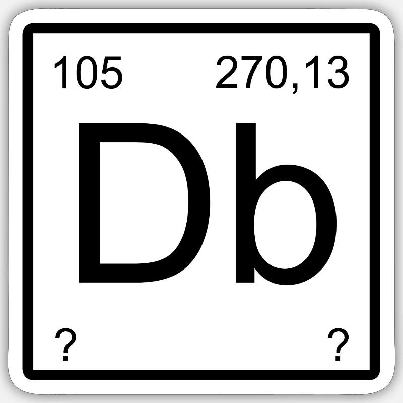 Dubnium Element Typography - Sticker size S (10 x 10 cm) - white matte