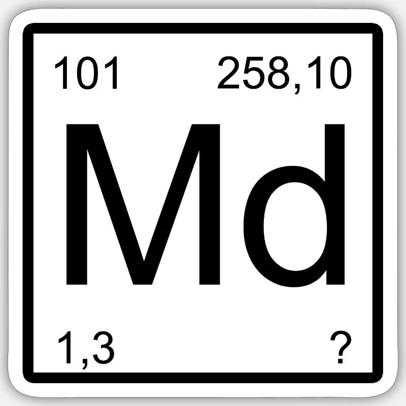 Md Mendelevium Element Monogram Sticker Größe S (10 x 10 cm)