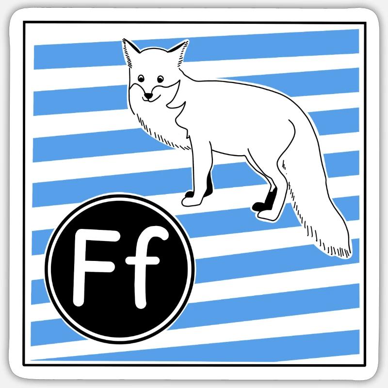 F for Fox (learning to read in primary school) Sticker size S (10 x 10 cm)