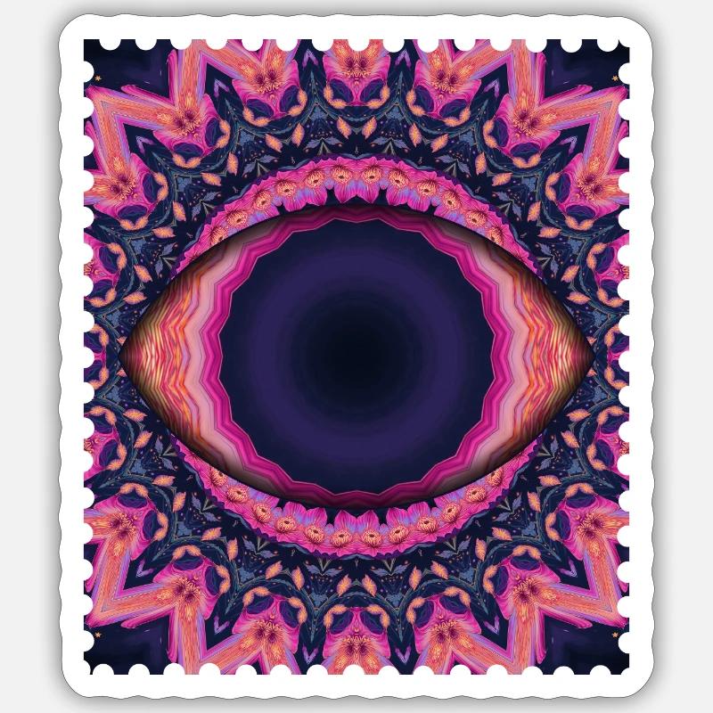 Psychedelic Eye Mandala - Sticker size S (10 x 10 cm) - white matte