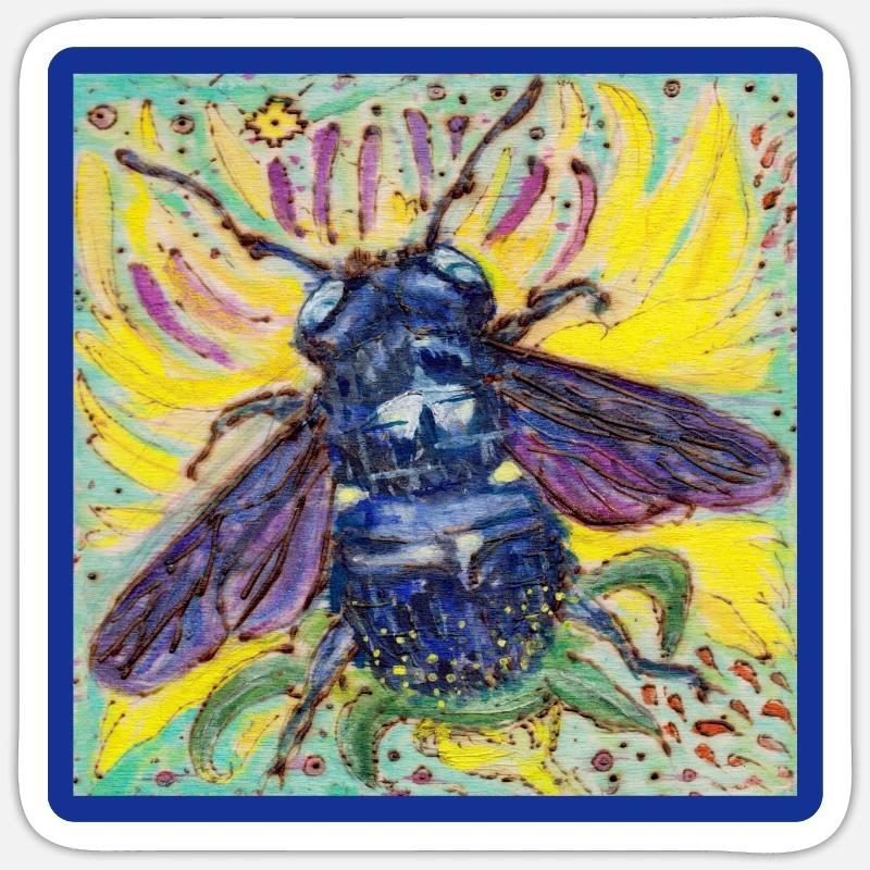 Carpenter bee - Sticker size S (10 x 10 cm) - white matte