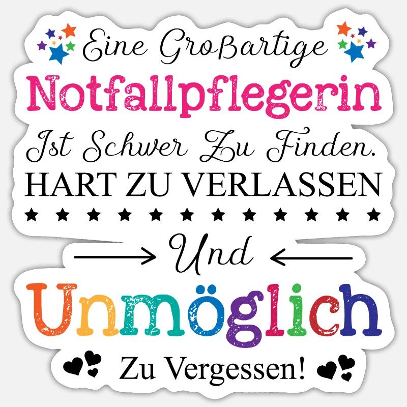 Notfallpflegerin Beruf Geschenk Abschied Pflegerin Sticker Größe S (10 x 10 cm)