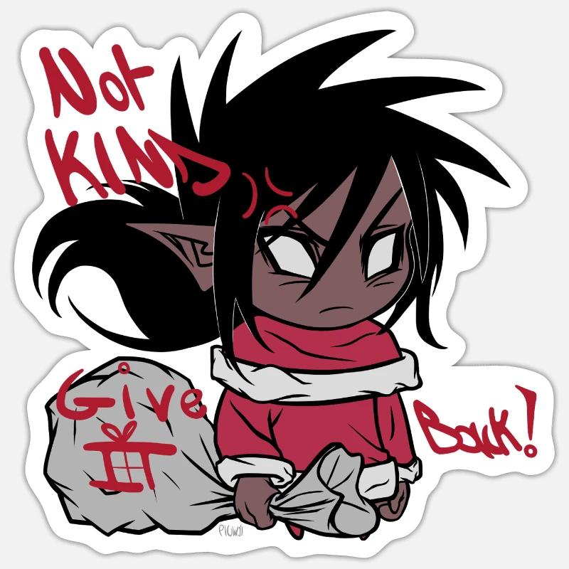 Chibi de Noël - Sticker taille S (10 x 10 cm) - blanc mat