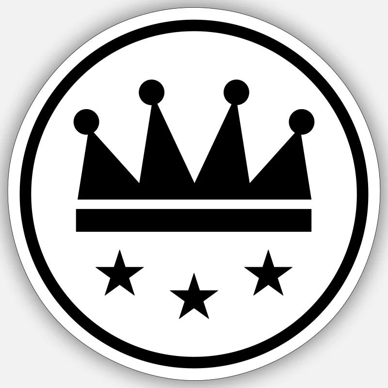 Krone Icon - Sticker Größe S (10 x 10 cm) - Mattweiß