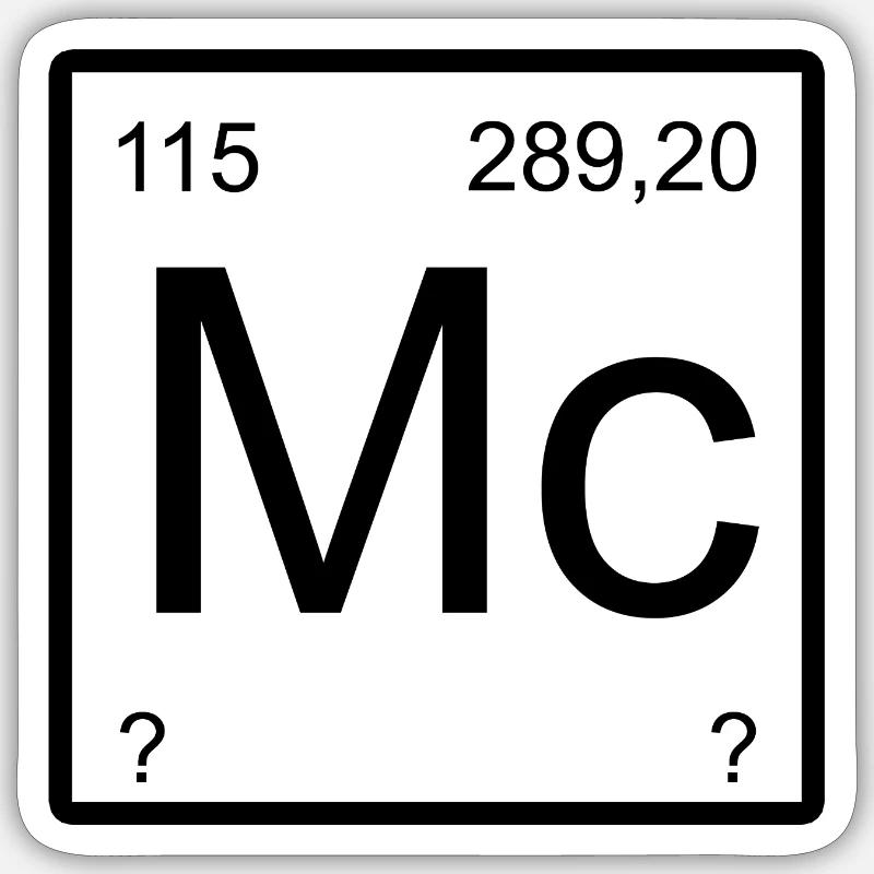 Moscovium Minimal Element Block - Sticker size S (10 x 10 cm) - white matte