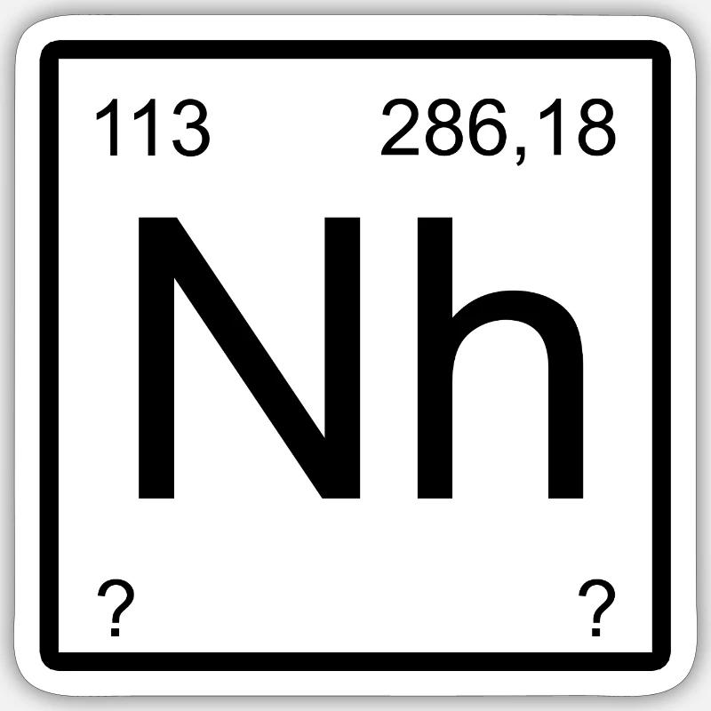 Quadrant du symbole du nihonium - Sticker taille S (10 x 10 cm) - blanc mat