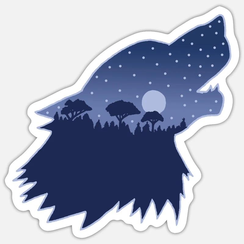 Der Ruf des Waldes - Sticker Größe S (10 x 10 cm) - Mattweiß