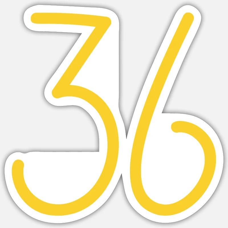 36 - Sticker Größe S (10 x 10 cm) - Mattweiß
