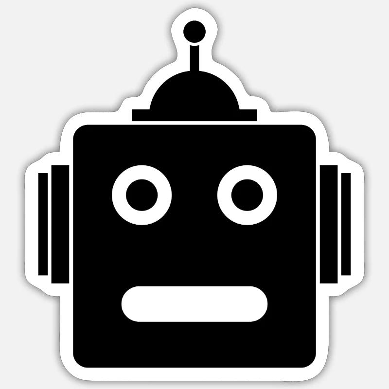 Robot head - Sticker size S (10 x 10 cm) - white matte