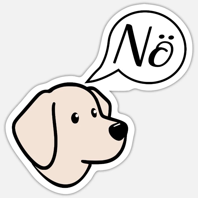 Pas de chiens - Sticker taille S (10 x 10 cm) - blanc mat