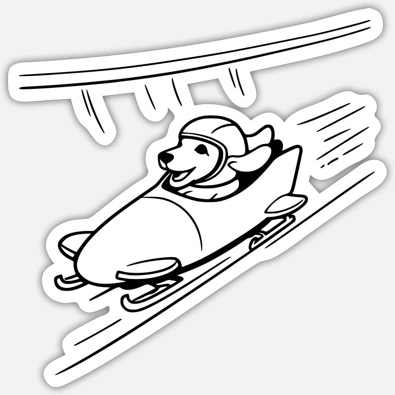 dackel eis bob kanal line art Sticker size S (10 x 10 cm)