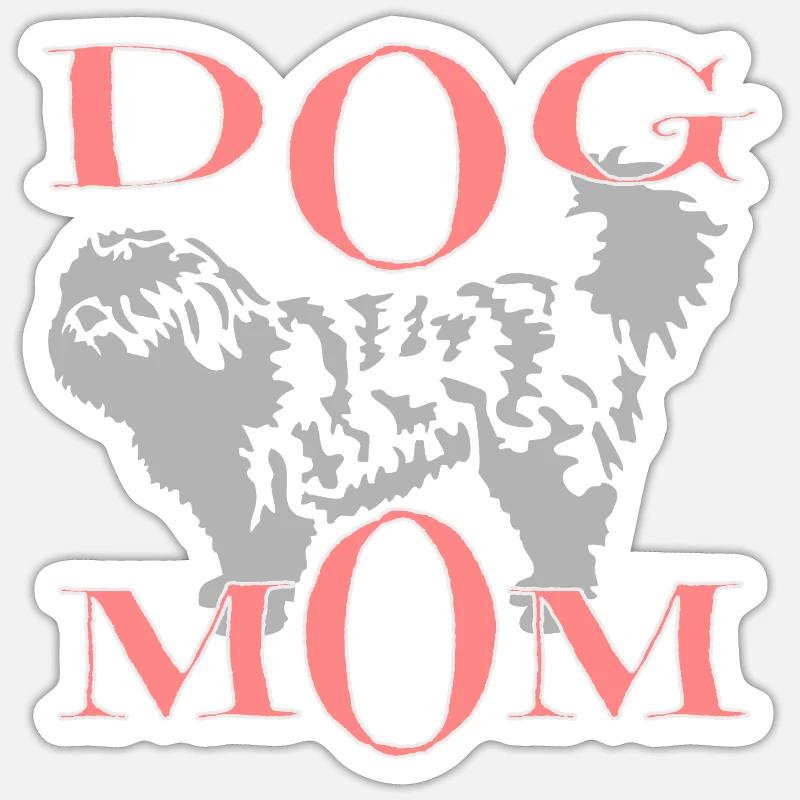 Chien avec du texte - Sticker taille S (10 x 10 cm) - blanc mat