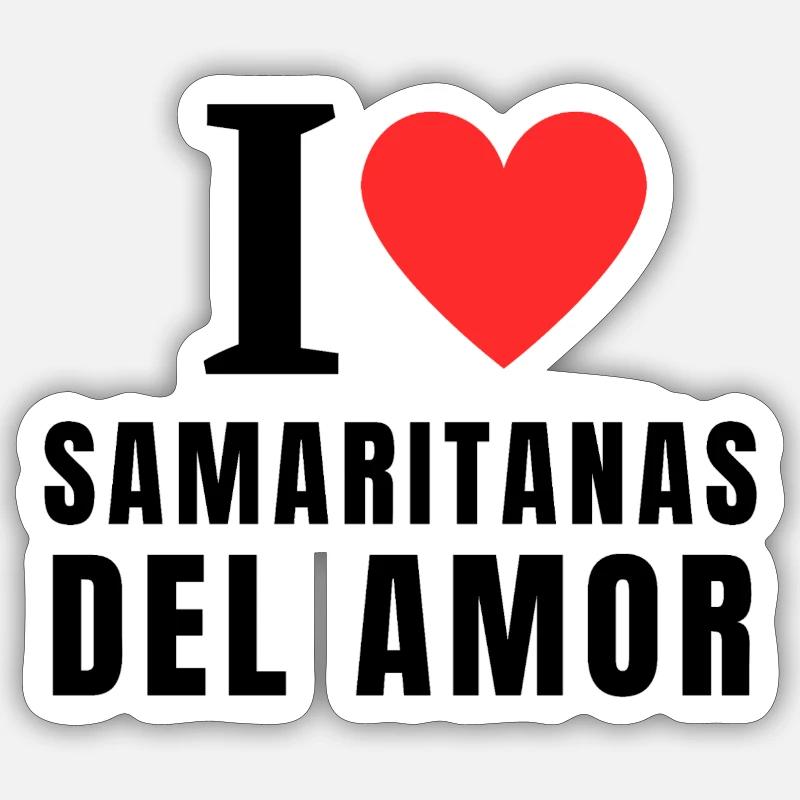 SAMARITAINS DE L’AMOUR - Sticker taille S (10 x 10 cm) - blanc mat
