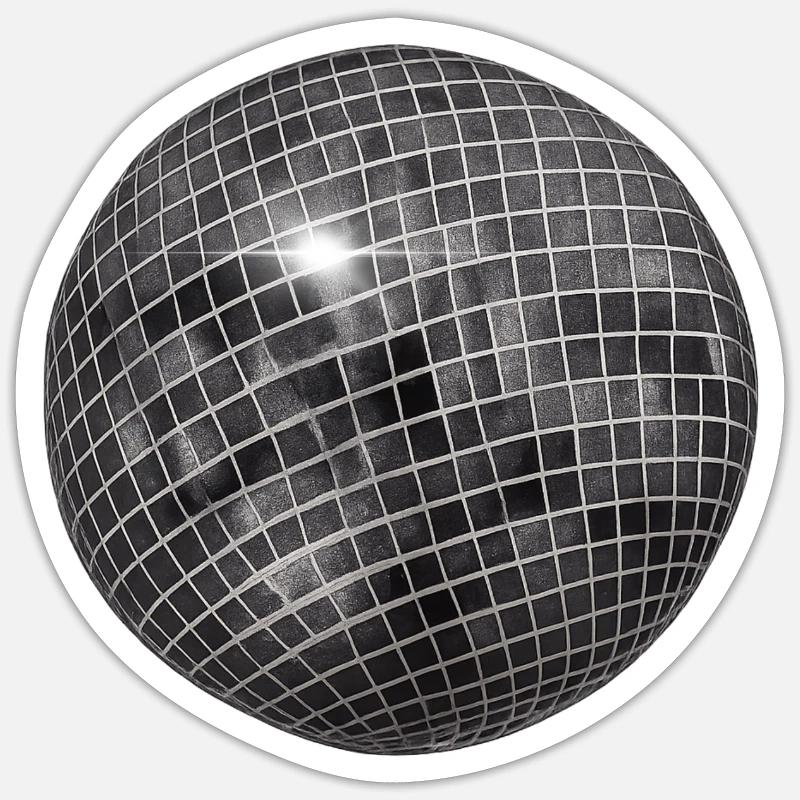 Geometric glitter sphere - Sticker size S (10 x 10 cm) - white matte