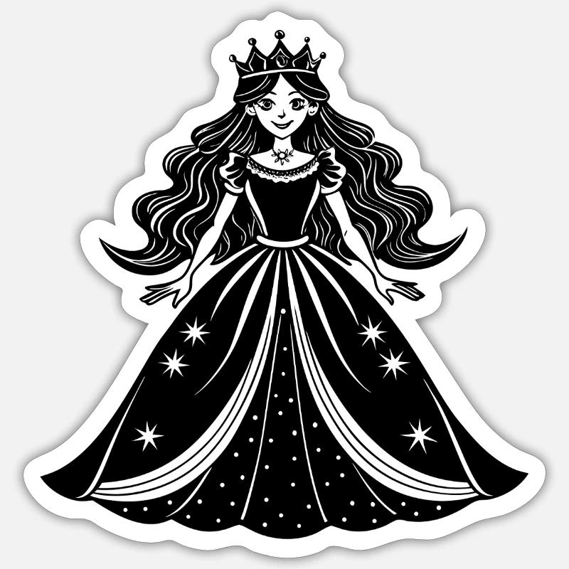 princesse Sticker taille S (10 x 10 cm)