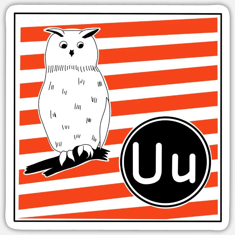 U for Eagle Owl Sticker size S (10 x 10 cm)