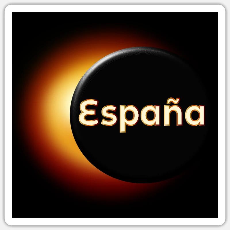 Total Solar Eclipse Spain - Sticker size S (10 x 10 cm) - white matte