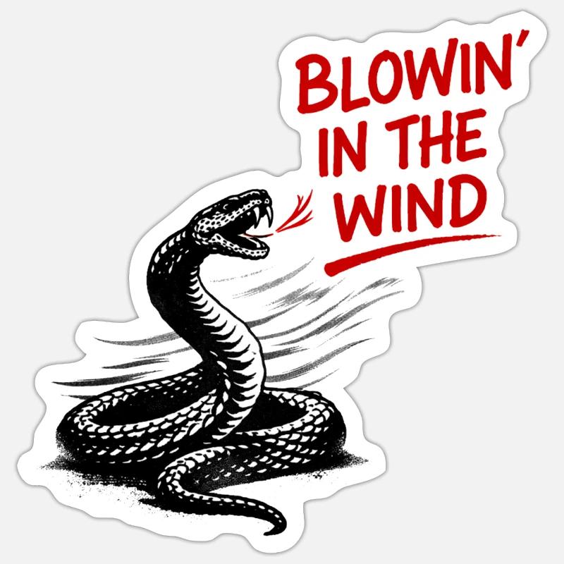 Graphique du Serpent du Vent - Sticker taille S (10 x 10 cm) - blanc mat