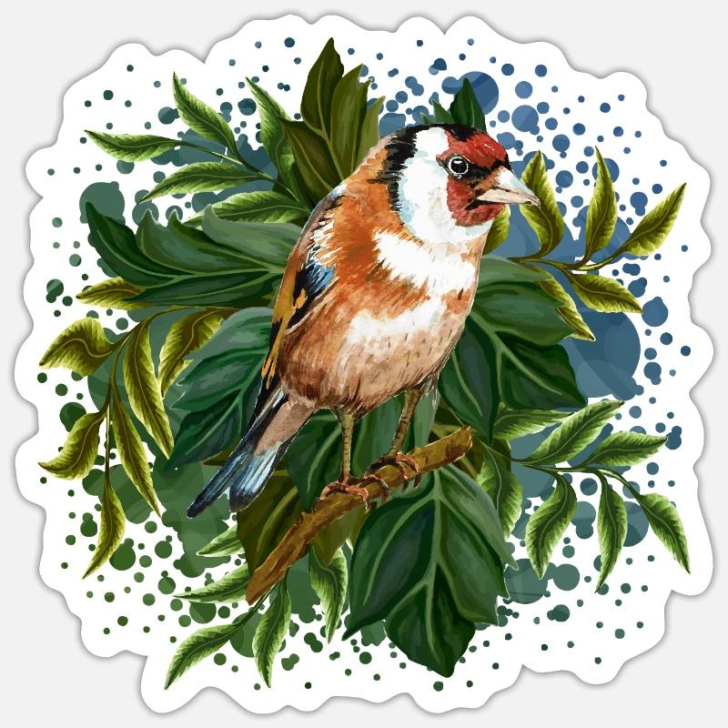 Bunter Vogel - Sticker Größe S (10 x 10 cm) - Mattweiß