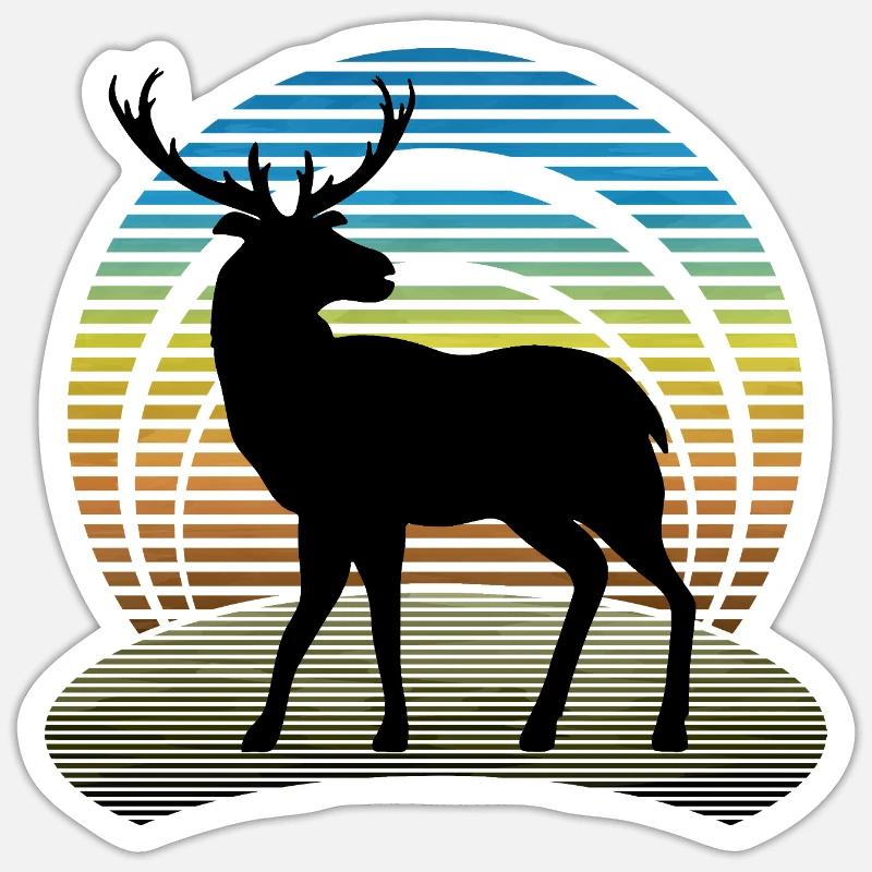 Hirsch - Sticker Größe S (10 x 10 cm) - Mattweiß