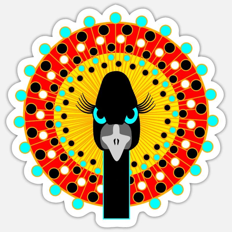 Vogel mit Attitüde. - Sticker Größe S (10 x 10 cm) - Mattweiß