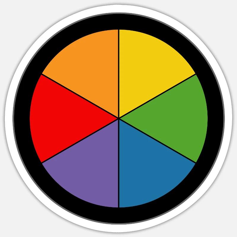 Roue des couleurs arc-en-ciel - Sticker taille S (10 x 10 cm) - blanc mat