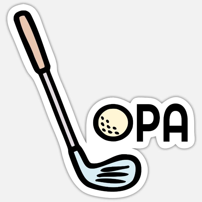 Golf Opa Golfschläger - Sticker Größe S (10 x 10 cm) - Mattweiß