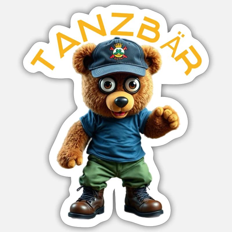 Dancing Bear Mascot Sticker size S (10 x 10 cm)