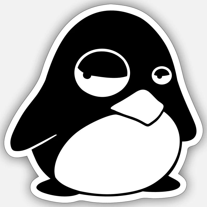 Grumpy Tux – Drôle de Penguin Linux pour les geeks Sticker taille S (10 x 10 cm)