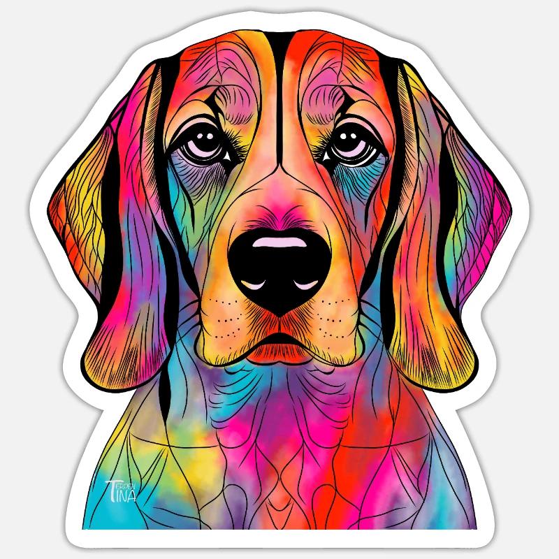Beagle - Sticker size S (10 x 10 cm) - white matte