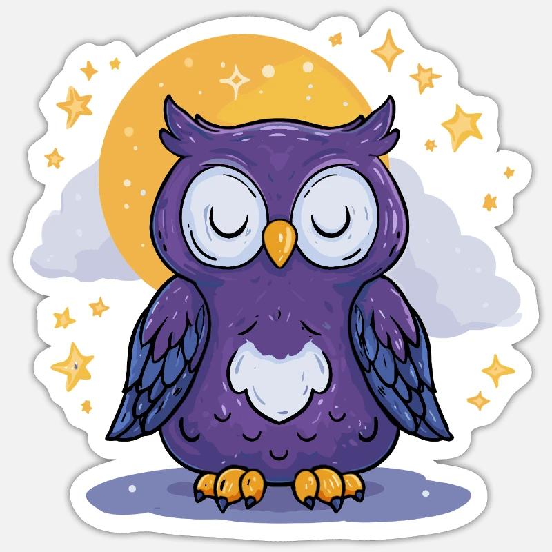 Moonlit Night Owl Sticker size S (10 x 10 cm)