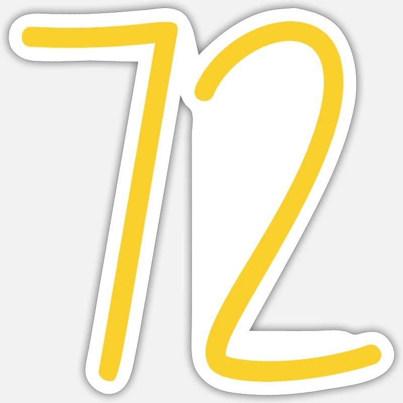 72 - Sticker Größe S (10 x 10 cm) - Mattweiß