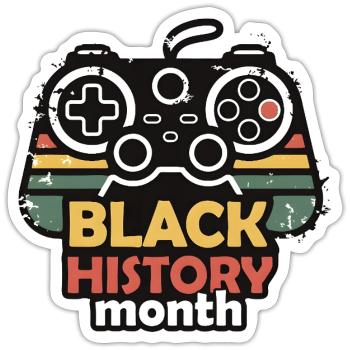 Manette de jeu rétro du Mois de l’Histoire des Noirs - Sticker taille S (10 x 10 cm) - blanc mat - Devant