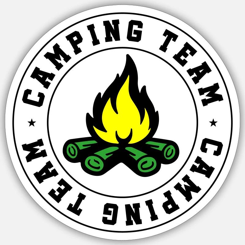 Camping Team Campfire - Sticker size S (10 x 10 cm) - white matte
