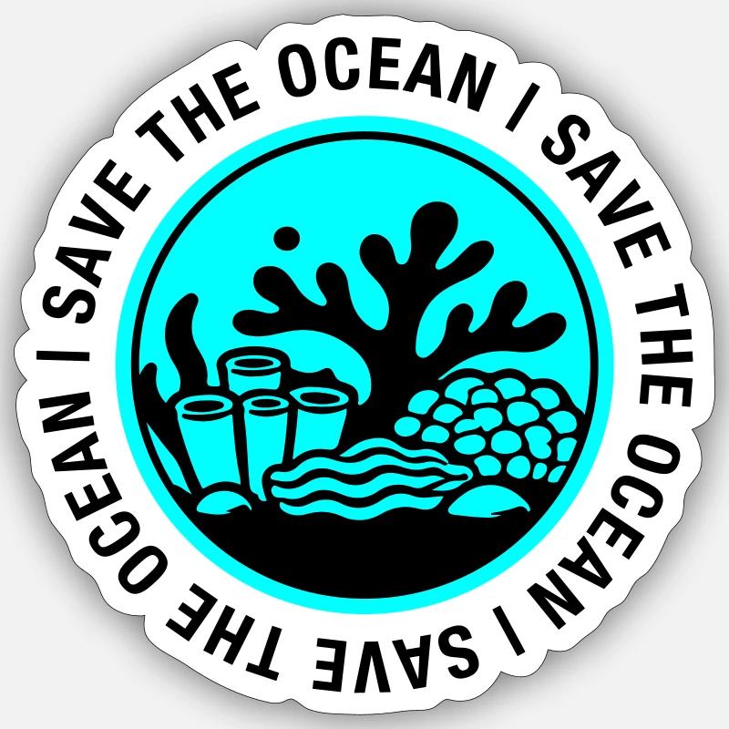Save the Ocean Sticker size S (10 x 10 cm)