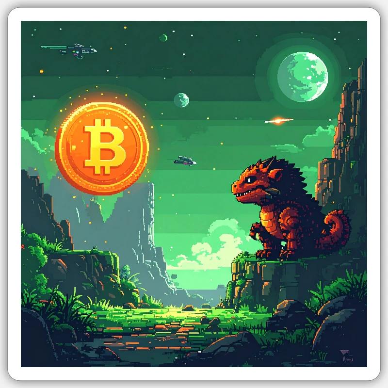 Odyssée Bitcoin dans l’espace Sticker taille S (10 x 10 cm)