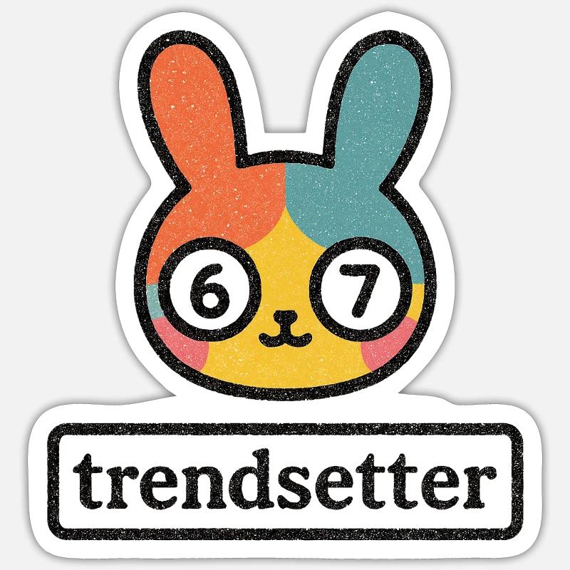 Bunny 67: Trendsetter - Sticker size S (10 x 10 cm) - white matte