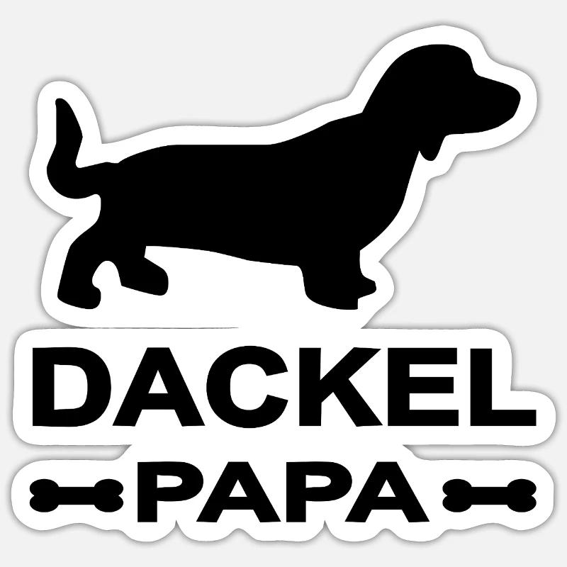 Dackel - Sticker Größe S (10 x 10 cm) - Mattweiß