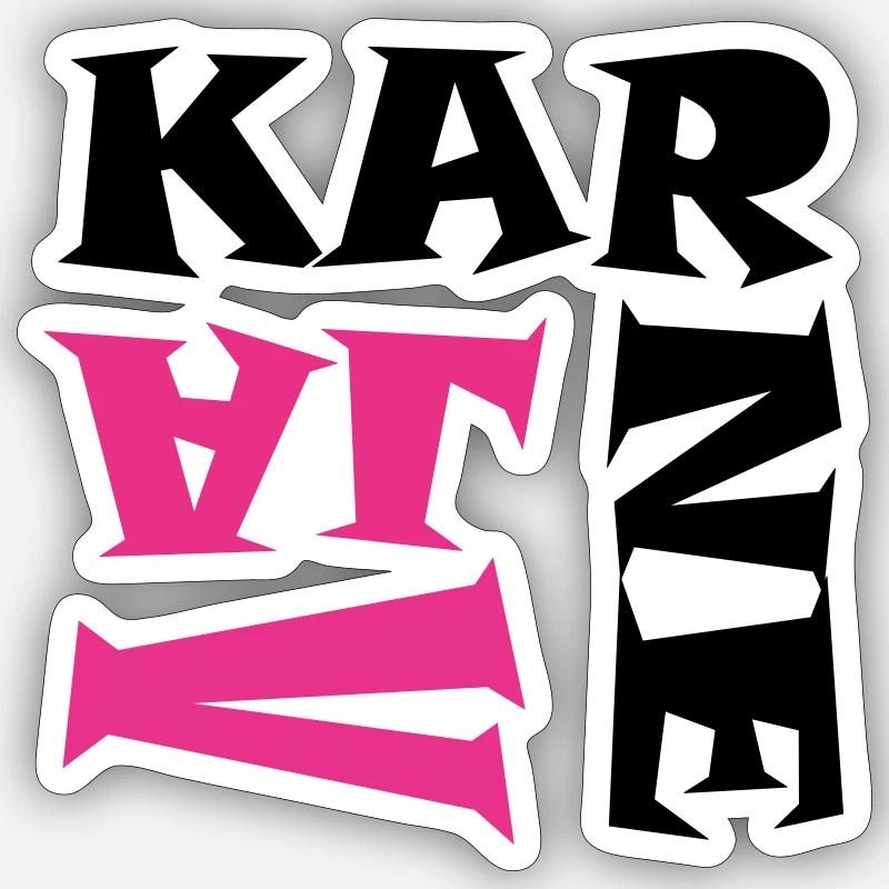Karneval in Pink/Schwarz - Sticker Größe S (10 x 10 cm) - Mattweiß