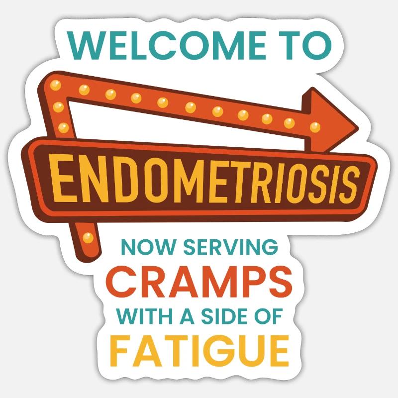 Endometriose-Bewusstsein – Retro-Diner-Schild Sticker Größe S (10 x 10 cm)
