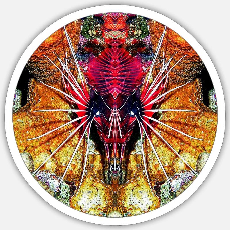 Créatures marines de la nature - Sticker taille S (10 x 10 cm) - blanc mat