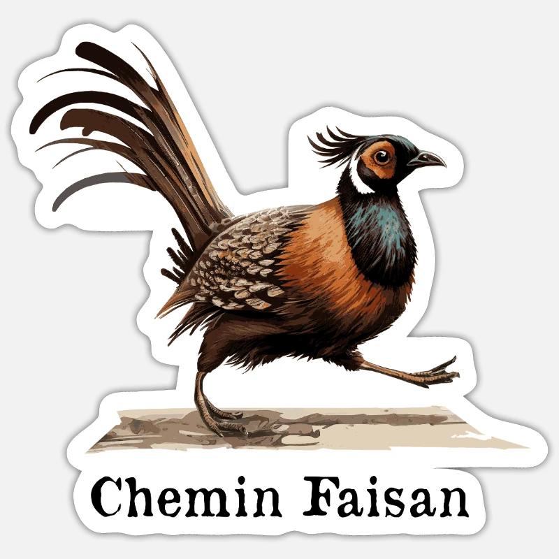 PHEASANT PATH! - Sticker size S (10 x 10 cm) - white matte