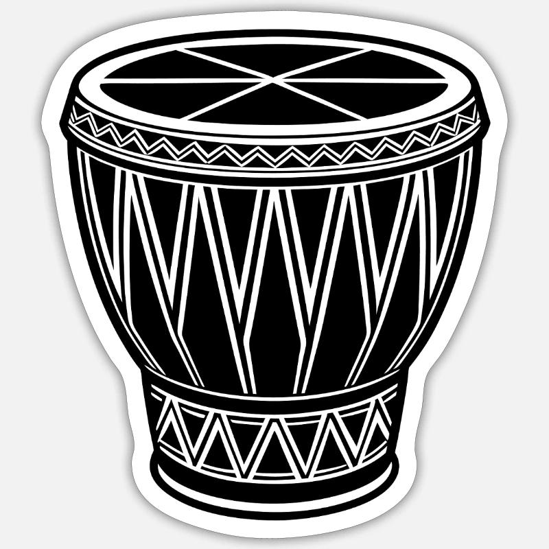 Conga africain - Sticker taille S (10 x 10 cm) - blanc mat