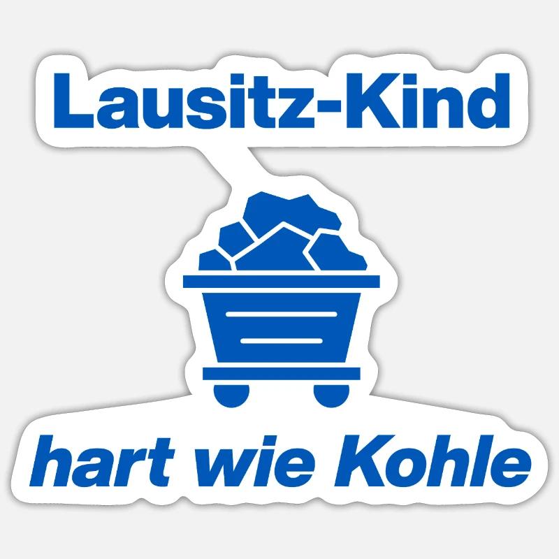 LAUSITZ-RACE : DURE COMME LE CHARBON ! - Sticker taille S (10 x 10 cm) - blanc mat