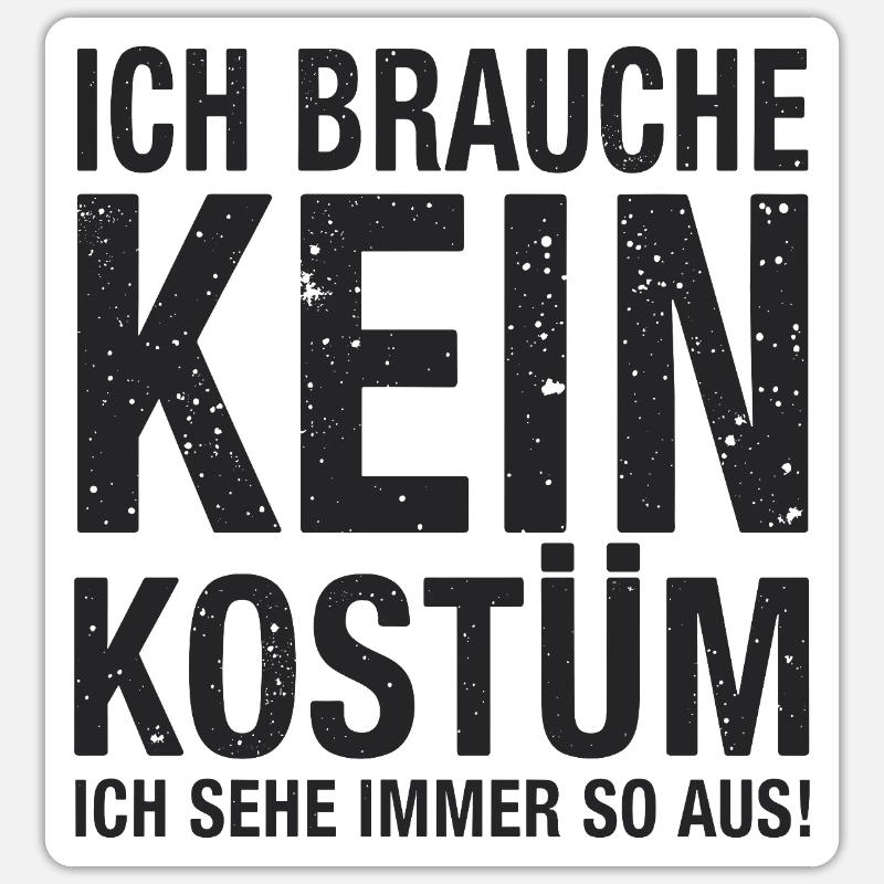 Costume de carnaval - Sticker taille S (10 x 10 cm) - blanc mat